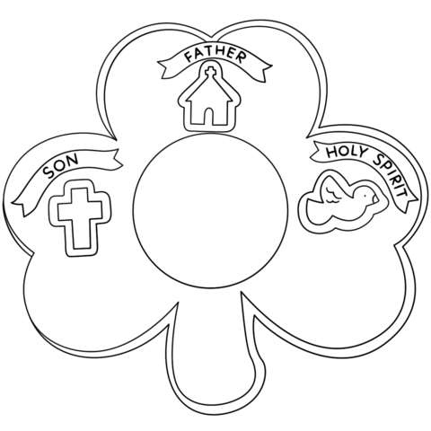 Shamrock Holy Trinity Coloring Page